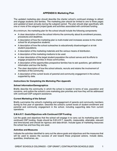 Appendix 8: Marketing Plan