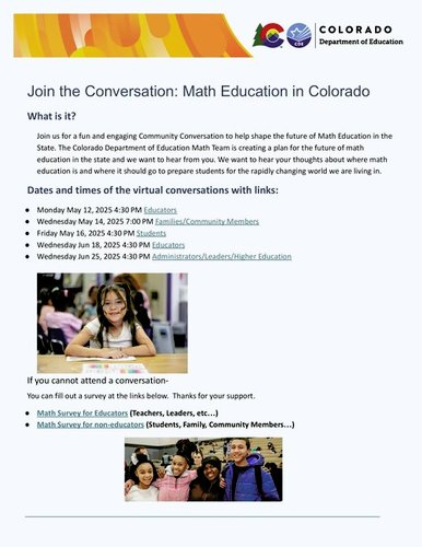 Join the Conversation: Math Education in Colorado