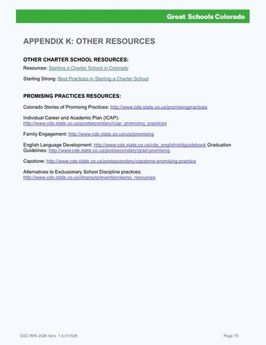 APPENDIX K: OTHER RESOURCES
