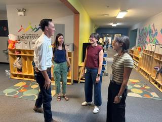 Staff talking at Steamboat Montessori School