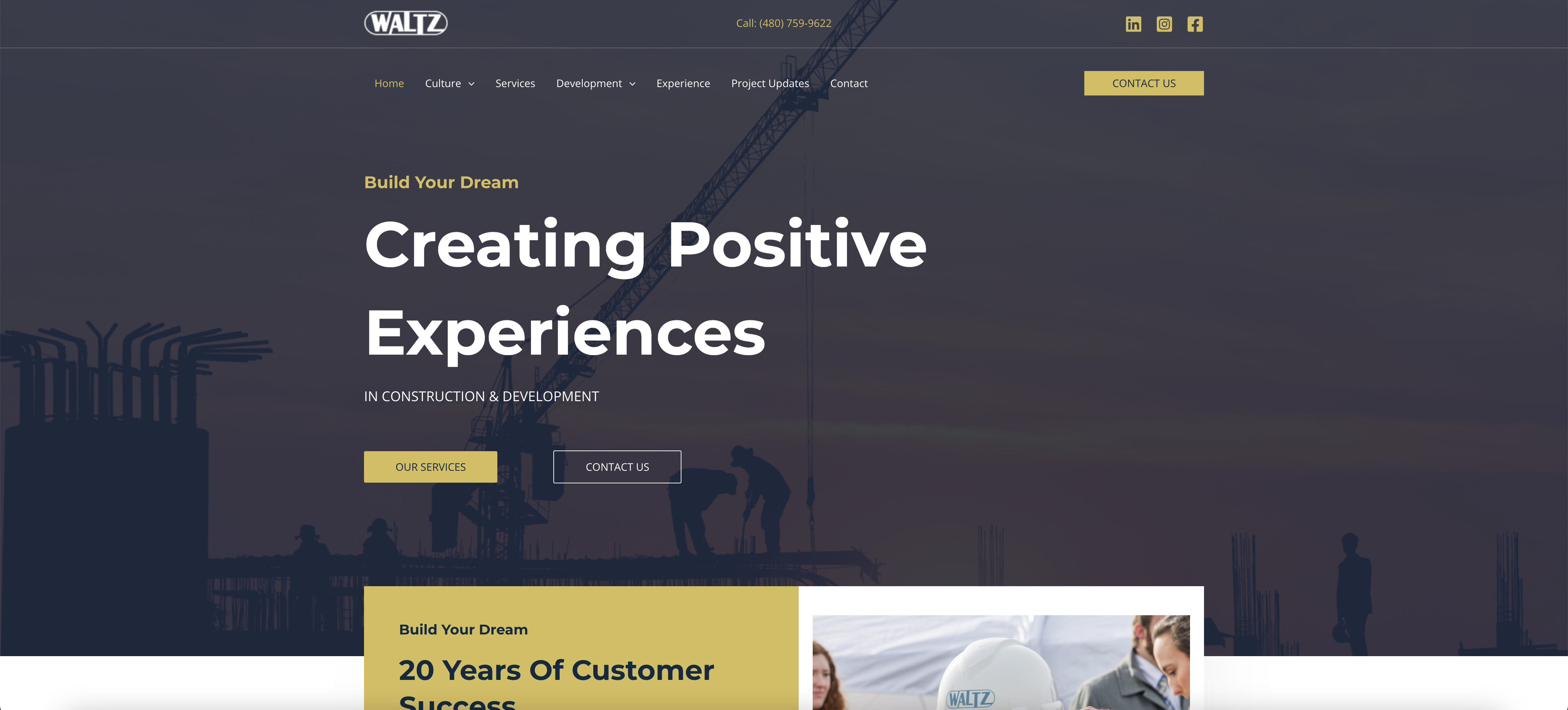 Waltz Construction website screenshot.png