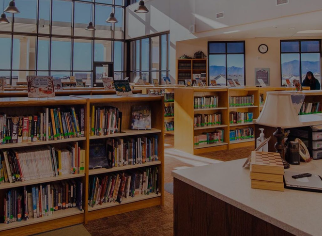 A photo of a school library
